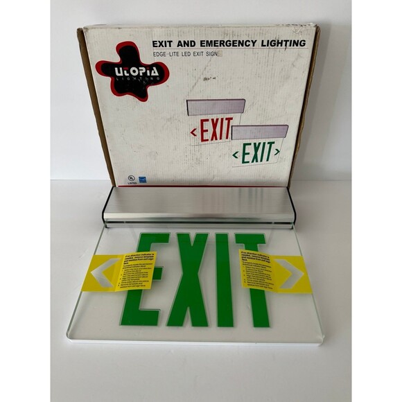 Utopia Lighting Exit And Emergency Lighting Edge Lite LED EXIT Sign With Box NOB - Picture 1 of 11